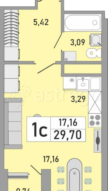 1-комн. квартира, 34.8 м2, 3/24 эт. Уфа - изображение 6