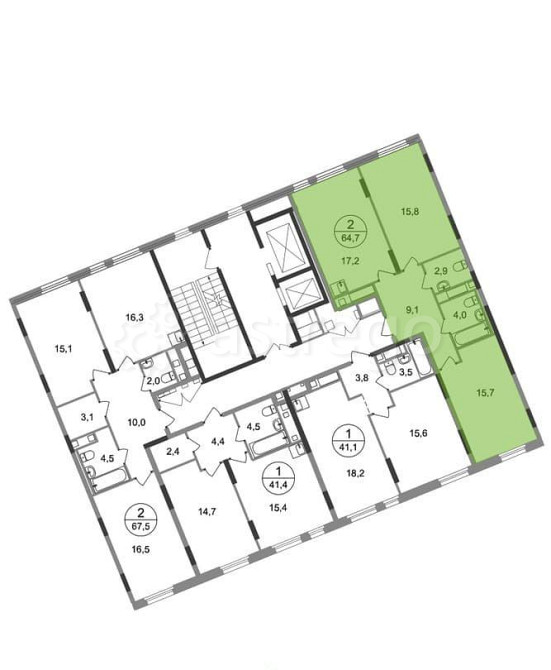 2-комн. квартира, 64 м2, 9/17 эт. Москва - изображение 4