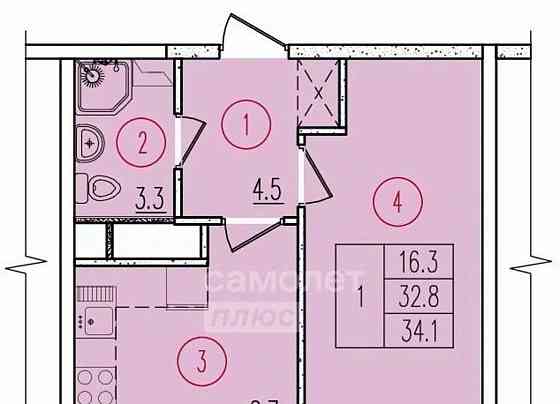 1-комн. квартира, 34.1 м2, 10/11 эт. Солнечногорск
