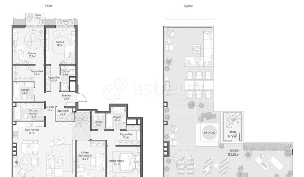 4-комн. квартира, 180.3 м2, 7/7 эт. Москва - изображение 1