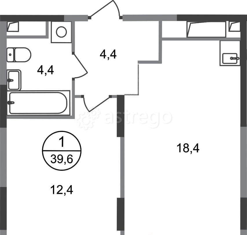 1-комн. квартира, 39 м2, 13/17 эт. Москва - изображение 1