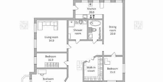 6-комн. квартира, 218 м2, 3/5 эт. Москва