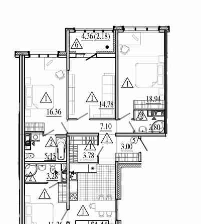 4-комн. квартира, 108.6 м2, 6/6 эт. Санкт-Петербург