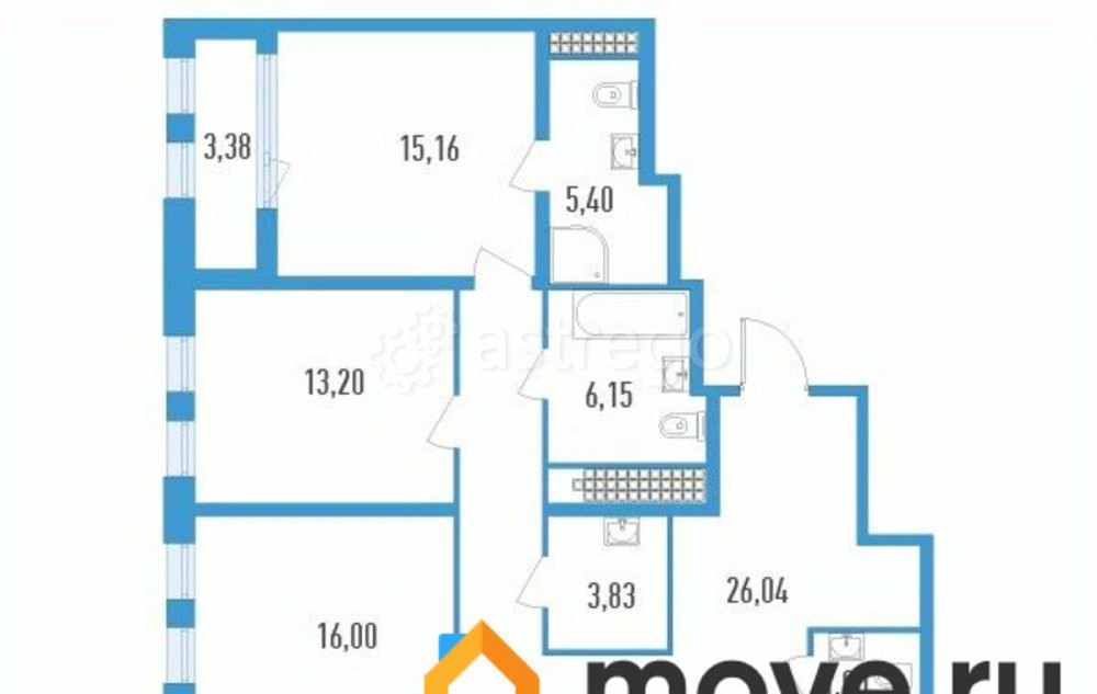 4-комн. квартира, 137.38 м2, 20/23 эт. Санкт-Петербург - изображение 2