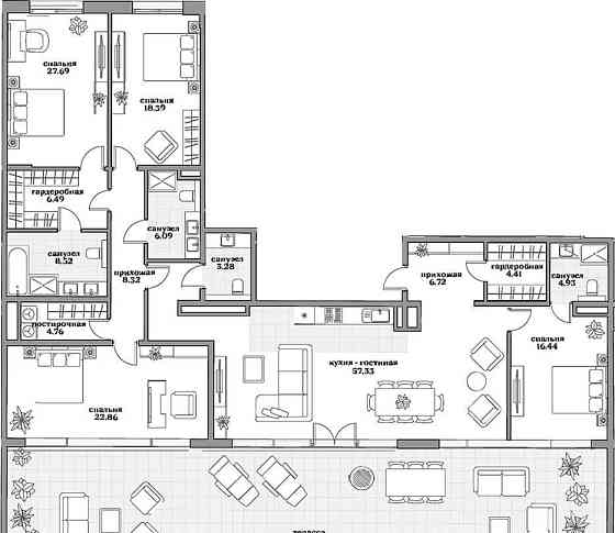 4-комн. квартира, 224.76 м2, 5/5 эт. Москва