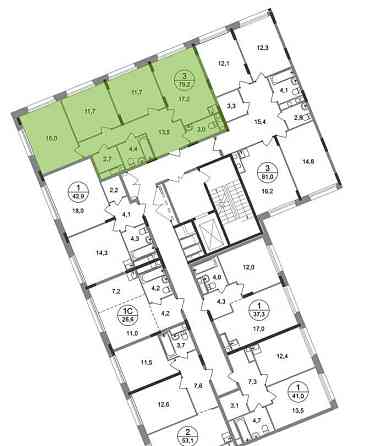 3-комн. квартира, 79 м2, 5/17 эт. Москва