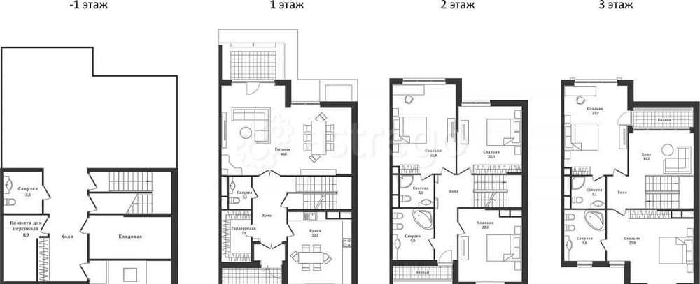 Таунхаус, 400.6 м2, 3 эт. Москва - изображение 1
