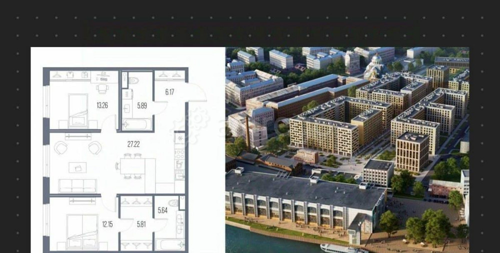 2-комн. квартира, 76.14 м2, 3/10 эт. Санкт-Петербург - изображение 1