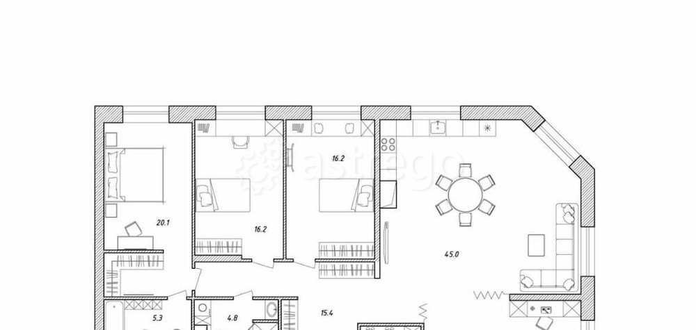 5-комн. квартира, 142 м2, 5/9 эт. Санкт-Петербург - изображение 2