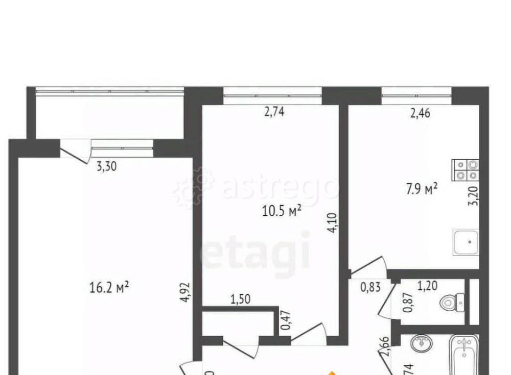 2-комн. квартира, 46.4 м2, 9/10 эт. Бийск - изображение 5