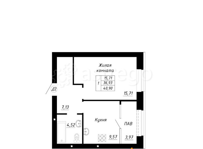1-комн. квартира, 40.9 м2, 14/14 эт. Стерлитамак - изображение 1