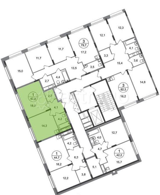 1-комн. квартира, 42 м2, 2/17 эт. Москва - изображение 4