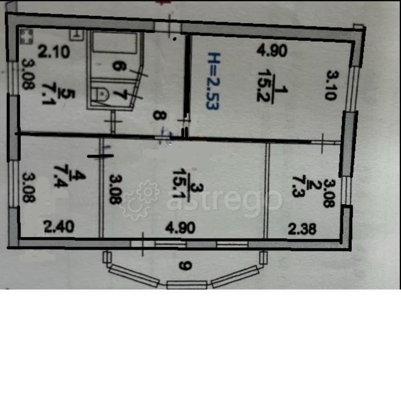 4-комн. квартира, 59 м2, 5/5 эт. Сергиев Посад - изображение 1