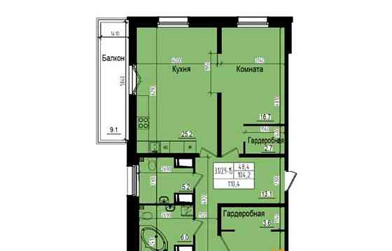 3-комн. квартира, 110.4 м2, 22/23 эт. Санкт-Петербург