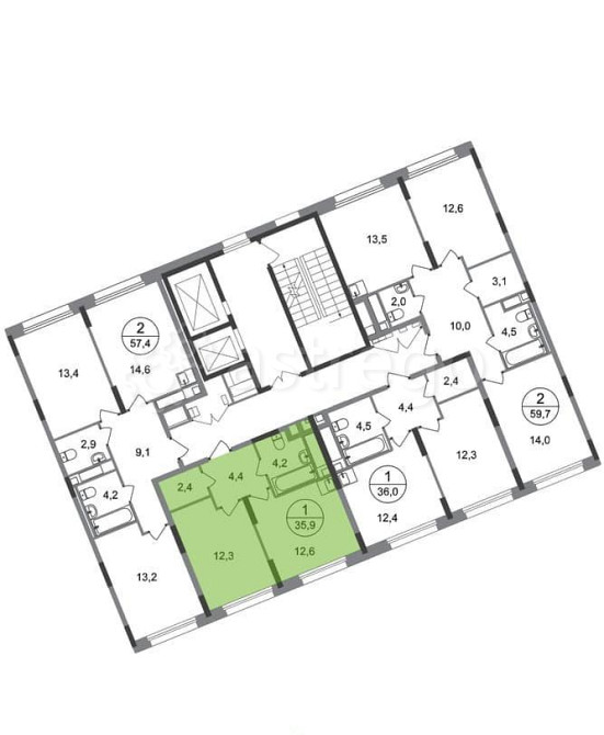 1-комн. квартира, 35 м2, 4/17 эт. Москва - изображение 4