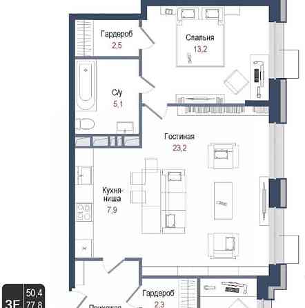 3-комн. квартира, 77.8 м2, 1/8 эт. Королев