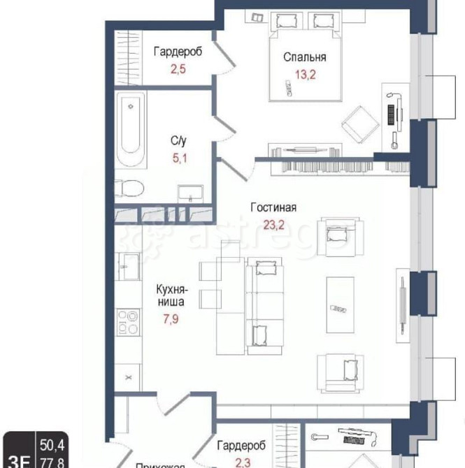 3-комн. квартира, 77.8 м2, 1/8 эт. Королев - изображение 1