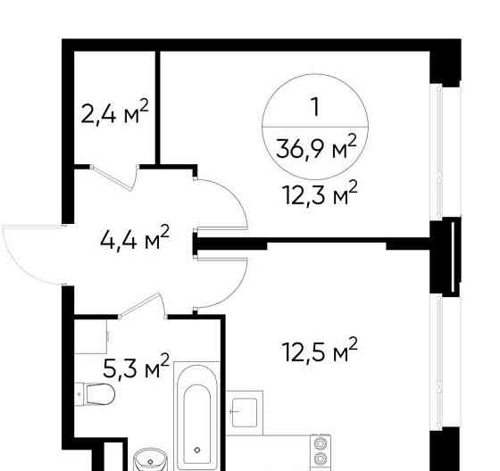 1-комн. квартира, 36 м2, 2/17 эт. Москва