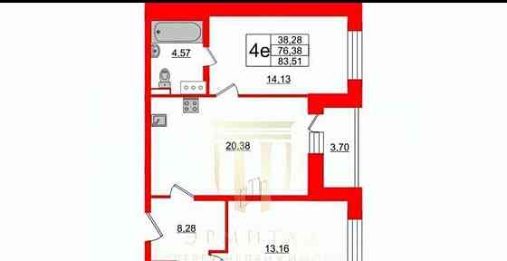 4-комн. квартира, 75.9 м2, 3/20 эт. Санкт-Петербург