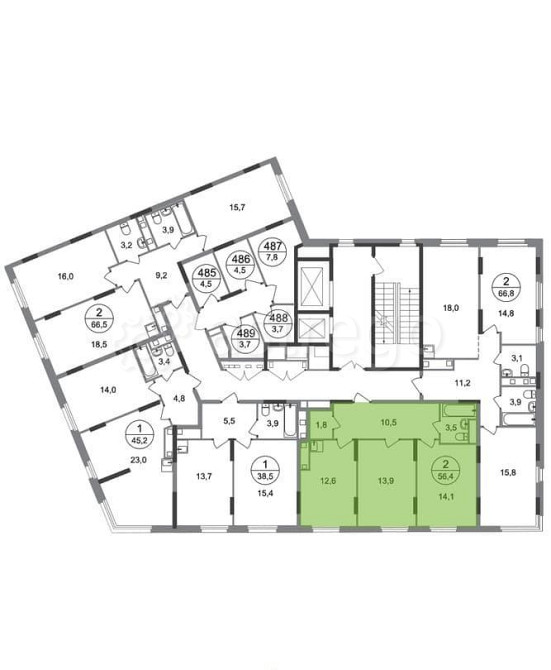 2-комн. квартира, 56 м2, 16/17 эт. Москва - изображение 4