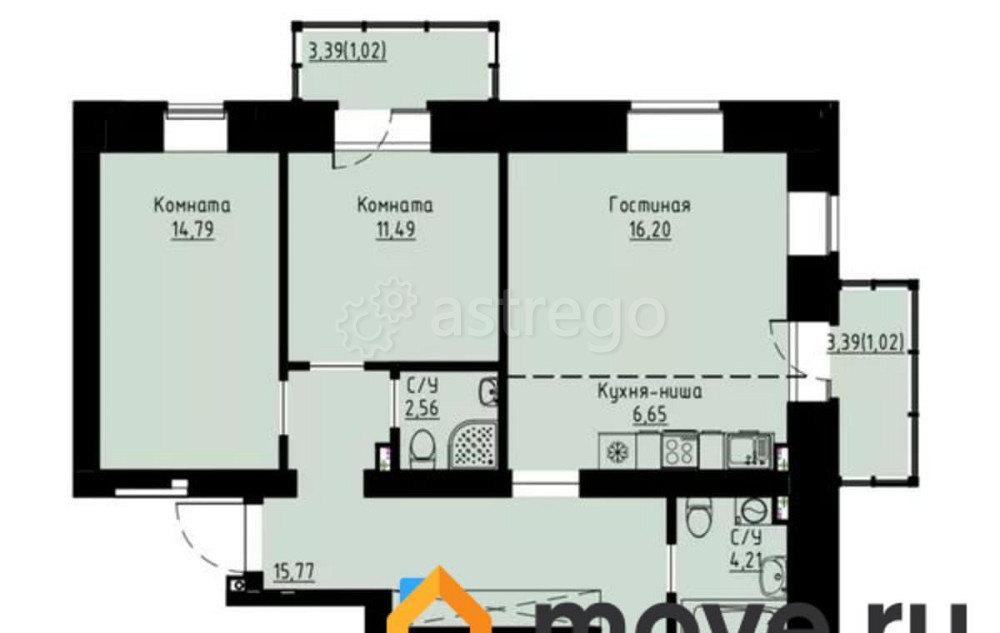 4-комн. квартира, 87.2 м2, 3/7 эт. Красноярск - изображение 1