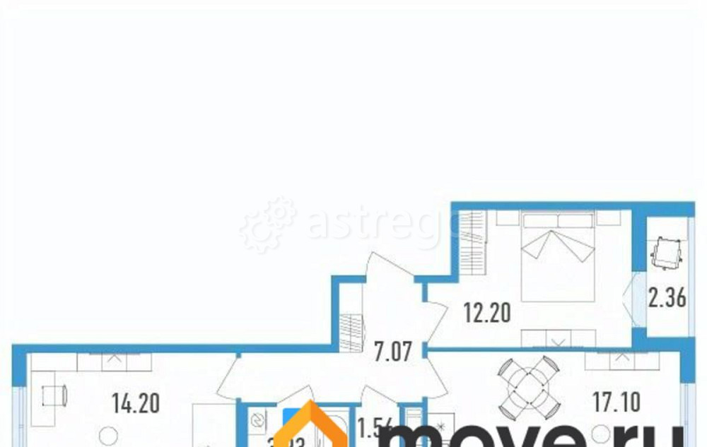 2-комн. квартира, 57.24 м2, 11/12 эт. Санкт-Петербург - изображение 1