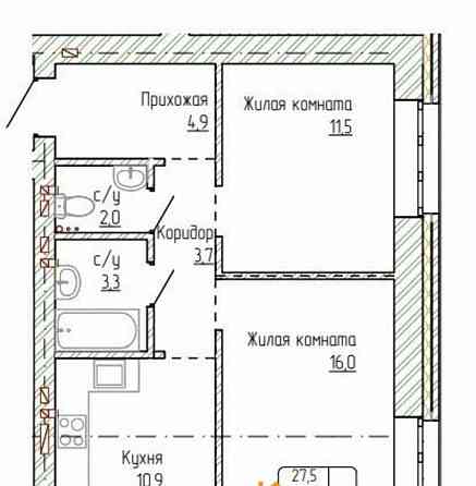 2-комн. квартира, 54.9 м2, 8/14 эт. Новоалтайск