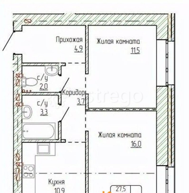 2-комн. квартира, 54.9 м2, 8/14 эт. Новоалтайск - изображение 1