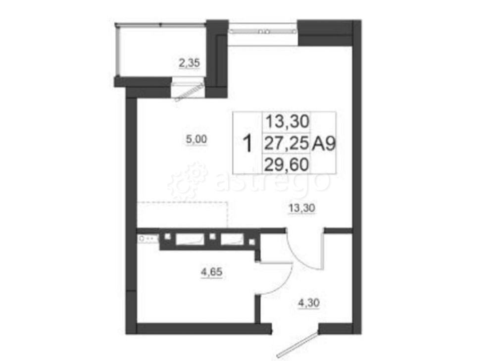 1-комн. квартира, 29.6 м2, 15/17 эт. Красноярск - изображение 1
