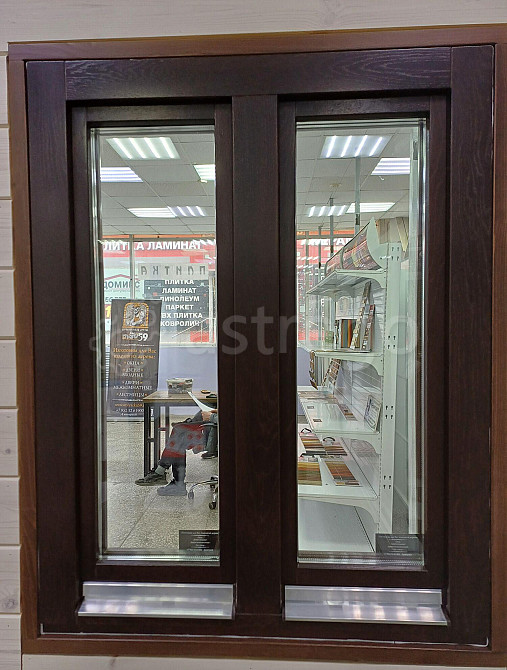 Евроокно деревянное, глухое, 1 створка, двухкамерный стеклопакет 36 мм Пермь - изображение 1