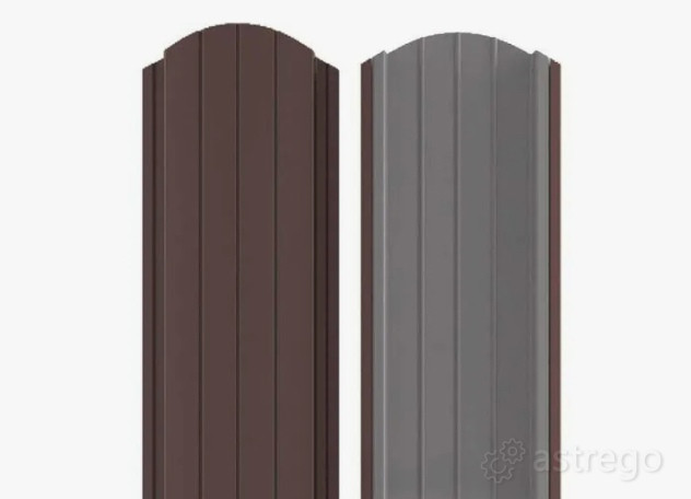 Евроштакетник 1.2 м Ш19 Радиус Эллипс Steelart Античный дуб R Омск - изображение 1