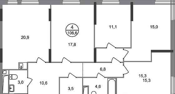 4-комн. квартира, 108 м2, 16/17 эт. Москва