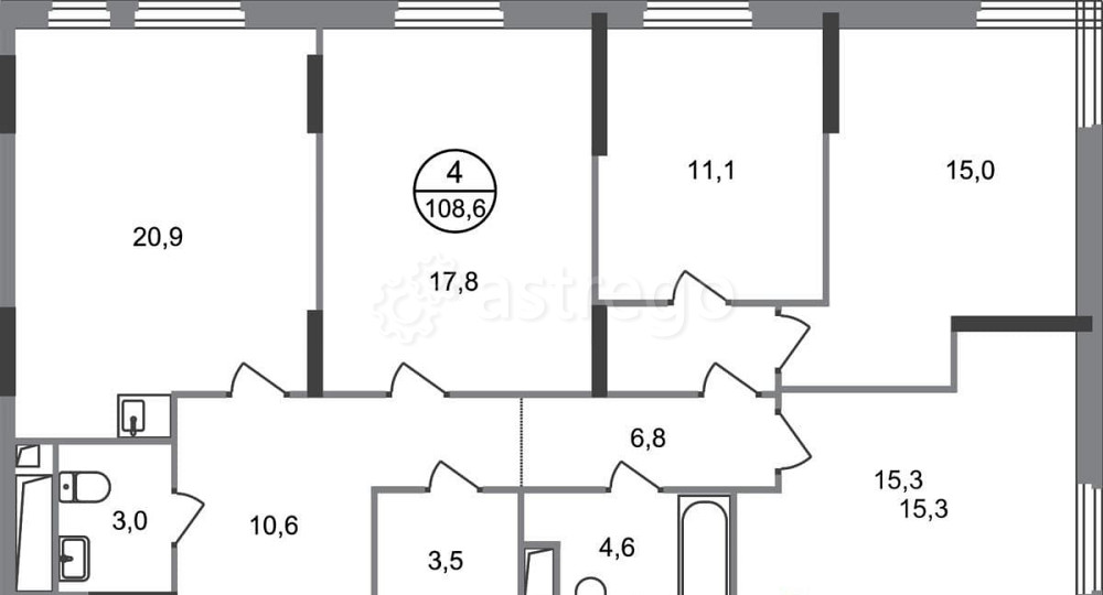 4-комн. квартира, 108 м2, 16/17 эт. Москва - изображение 1