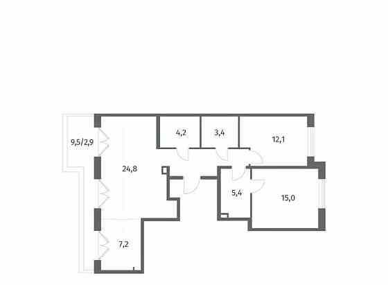 3-комн. квартира, 81.9 м2, 8/8 эт. Санкт-Петербург