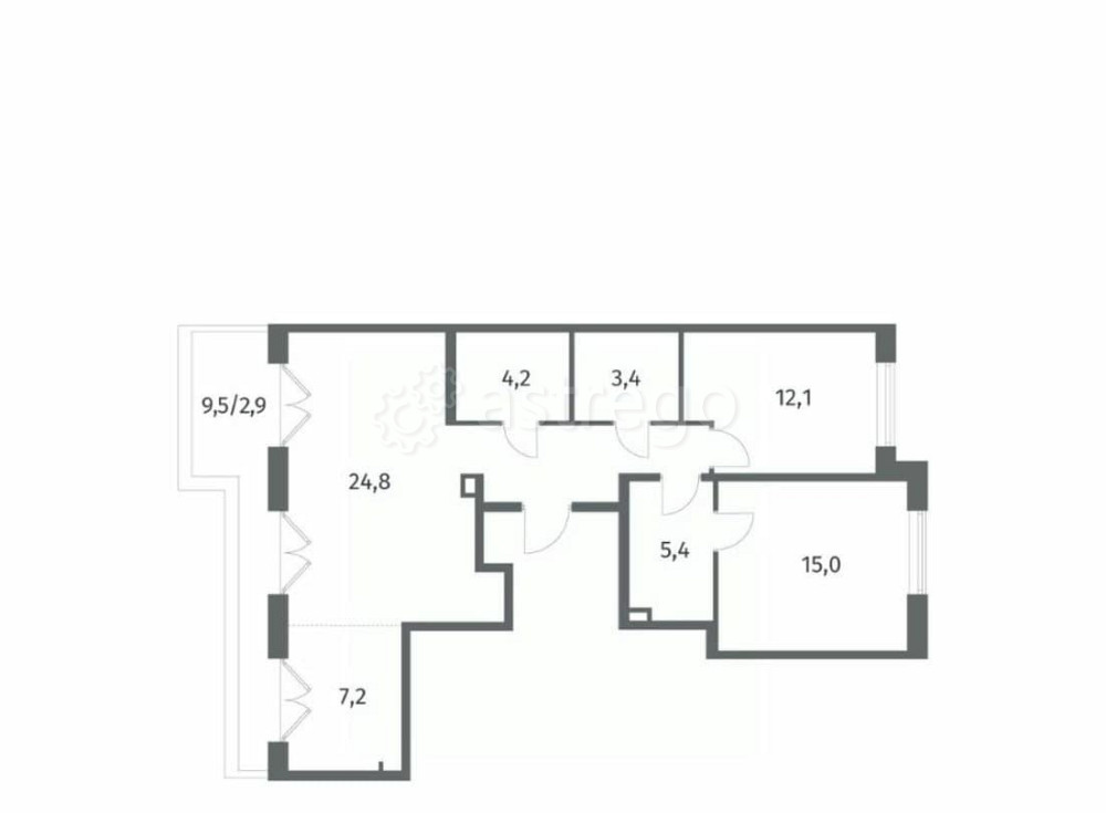 3-комн. квартира, 81.9 м2, 8/8 эт. Санкт-Петербург - изображение 1