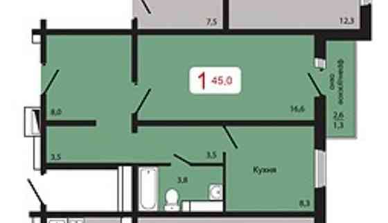 1-комн. квартира, 45 м2, 8/17 эт. Красноярск