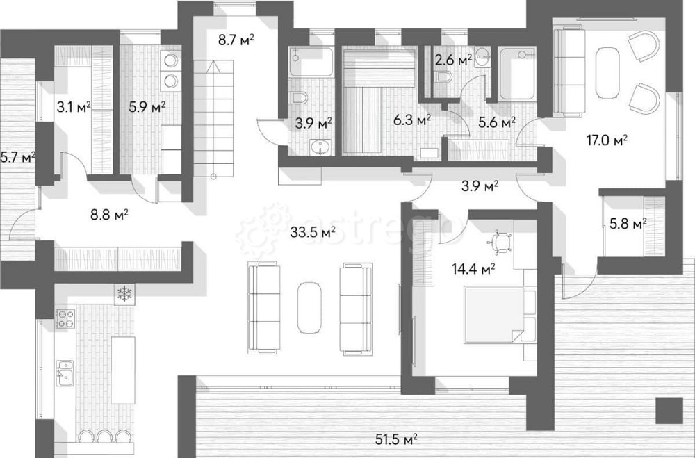 Коттедж, 287.2 м2, 13 соток Санкт-Петербург - изображение 6