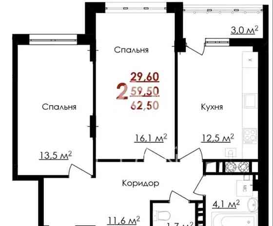 2-комн. квартира, 62.5 м2, 5/10 эт. Белгород