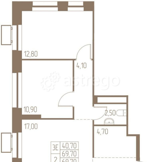 3-комн. квартира, 69.7 м2, 2/25 эт. Пушкино - изображение 1
