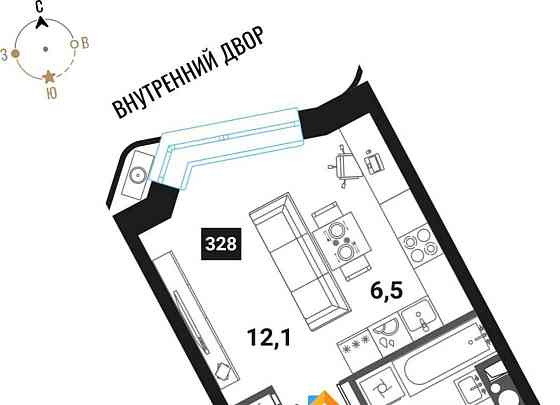 Студия, 27.9 м2, 21/28 эт. Москва