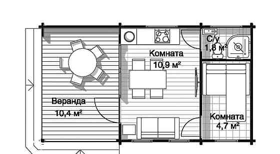 Коттедж, 32 м2, 1 эт. Москва