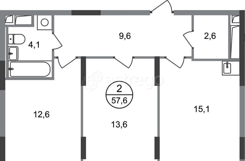 2-комн. квартира, 57 м2, 14/17 эт. Москва - изображение 1