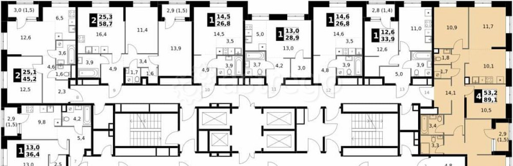 4-комн. квартира, 89.1 м2, 23/32 эт. Москва - изображение 3
