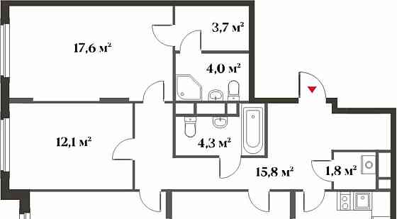 4-комн. квартира, 106.1 м2, 1/6 эт. Красногорск