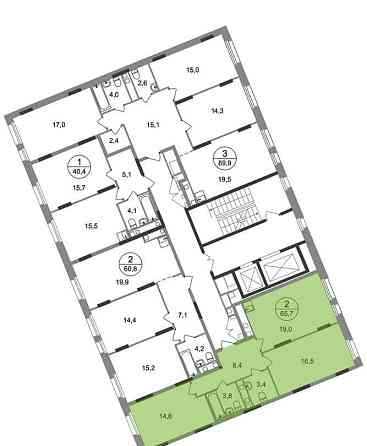 2-комн. квартира, 65 м2, 9/17 эт. Москва