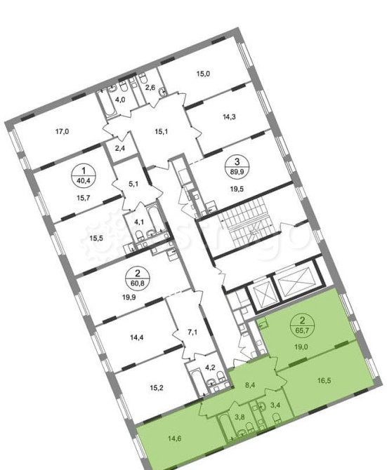 2-комн. квартира, 65 м2, 9/17 эт. Москва - изображение 4