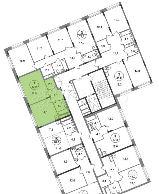 1-комн. квартира, 42 м2, 6/17 эт. Москва - изображение 4