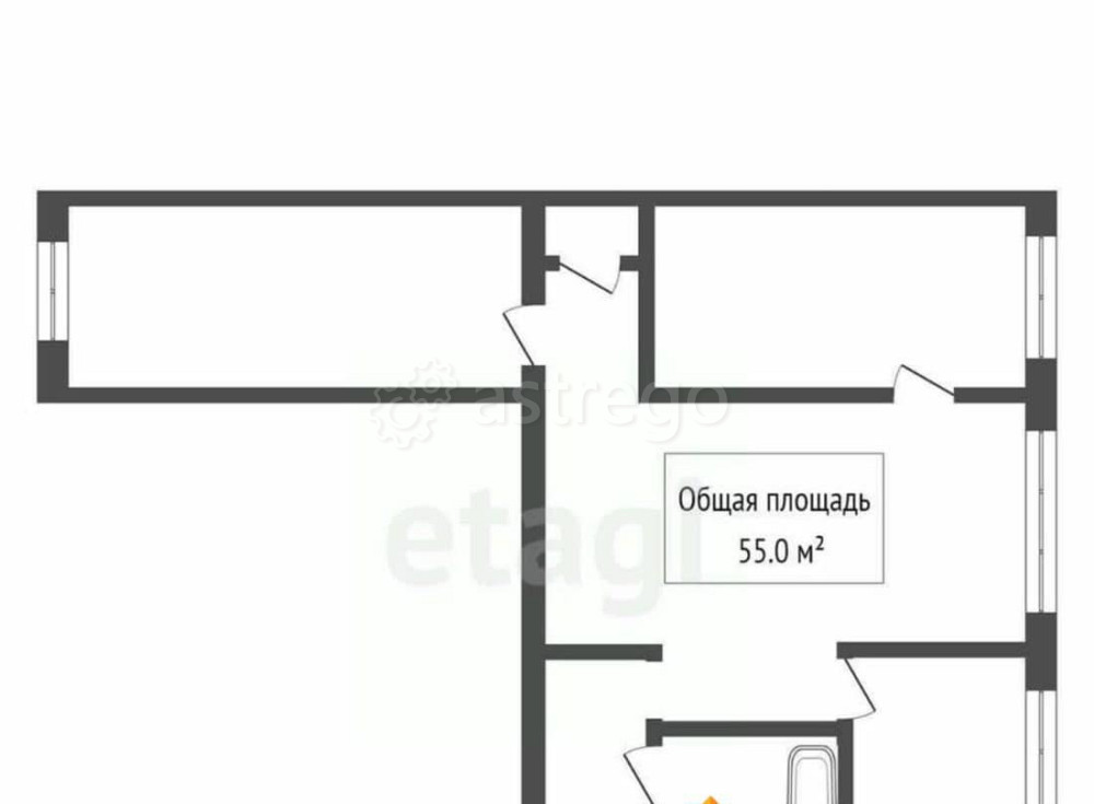 3-комн. квартира, 54.6 м2, 1/4 эт. Горно-Алтайск - изображение 2