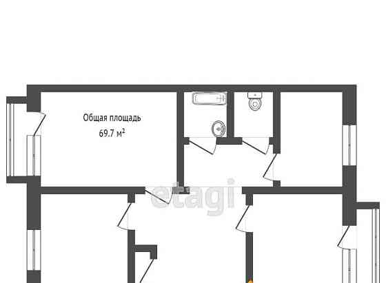 3-комн. квартира, 69 м2, 3/5 эт. Бийск