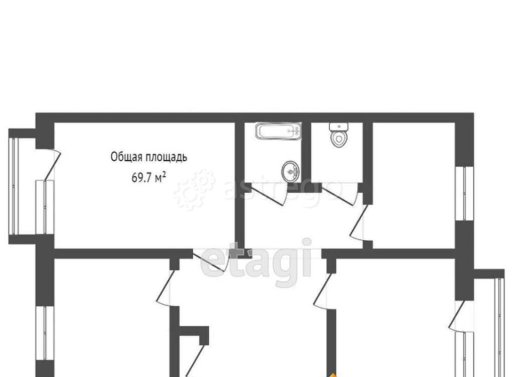 3-комн. квартира, 69 м2, 3/5 эт. Бийск - изображение 5